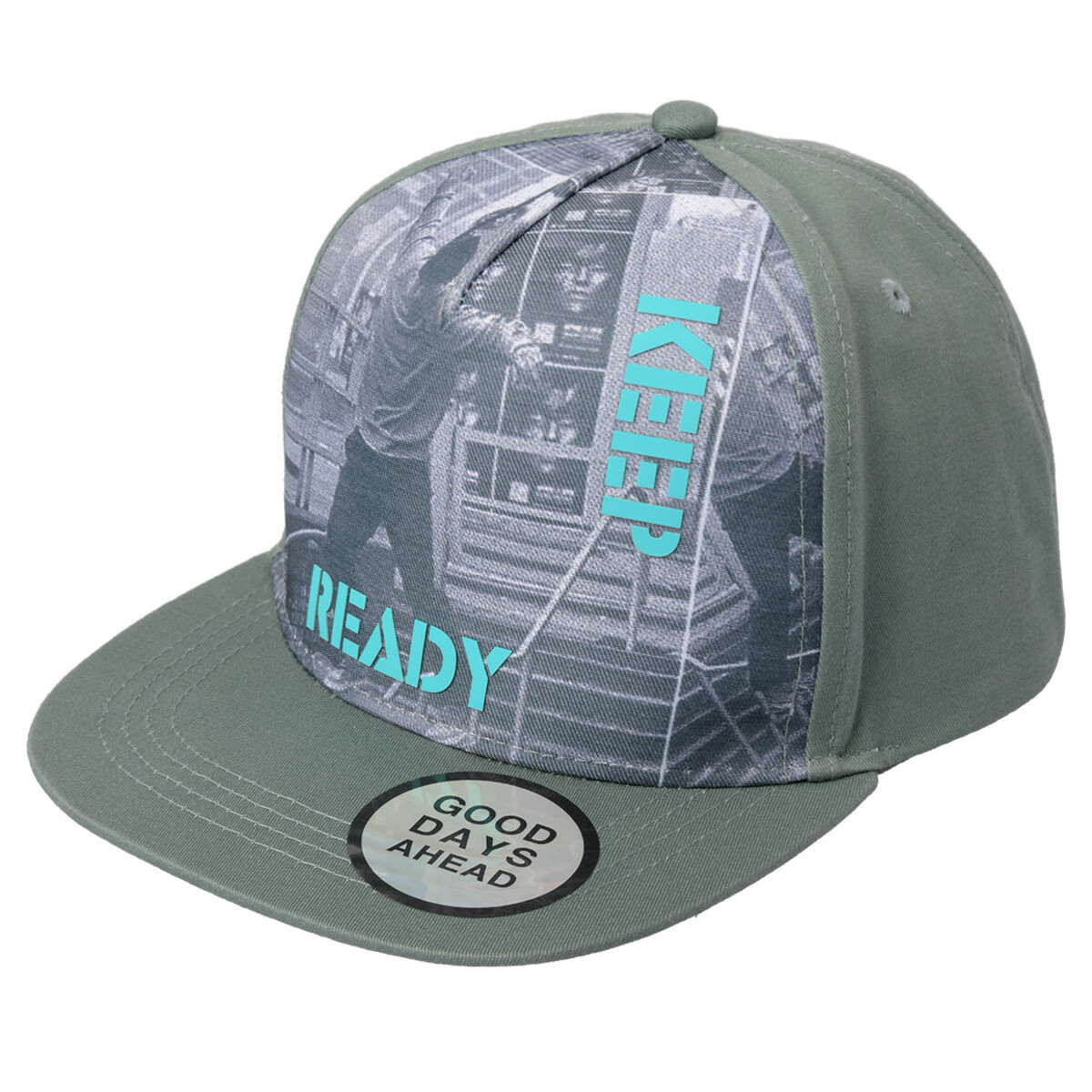 Bild 1 von Jungen Kappe mit Front-Motiv DUNKELGRÜN / TÜRKIS / GELBGRÜN