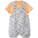 Bild 1 von Newborn T-Shirt und Latzshorts im Set WEISS / HELLORANGE