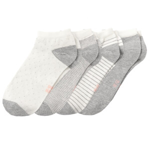 4 Paar Damen Sneaker-Socken im Set HELLGRAU / WEISS