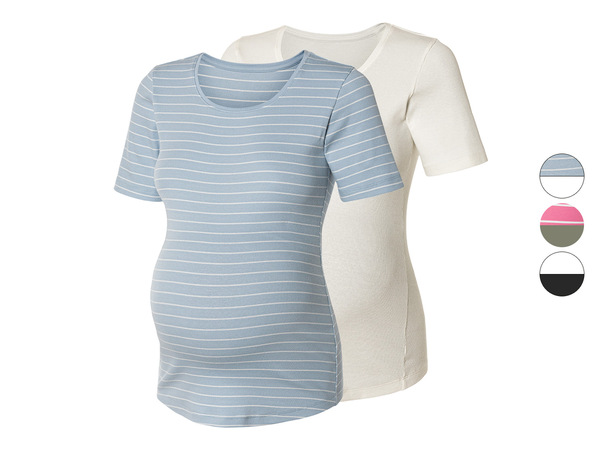 Bild 1 von esmara® Damen Umstands-T-Shirts, 2 Stück, in modischer Ripp-Qualität