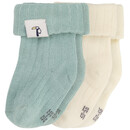 Bild 1 von 2 Paar Newborn Socken mit Rippstruktur CREME / HELLBLAU