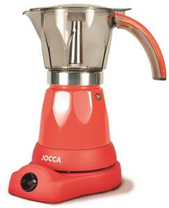 Jocca elektrische Espresso Kaffeemaschine in rot für bis zu 6 Tassen mit 360° drehbarem Kopf