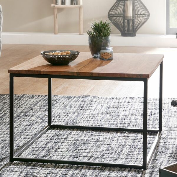 Bild 2 von Couchtisch 60x60x41 cm Akazie Massivholz Metall