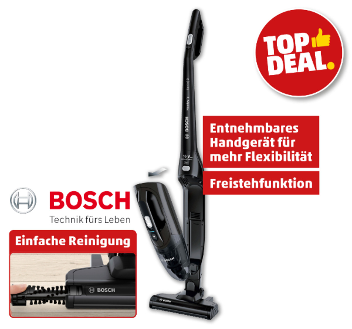 Bild 1 von BOSCH 2-in-1-Akku-Staubsauger BCHF216B*