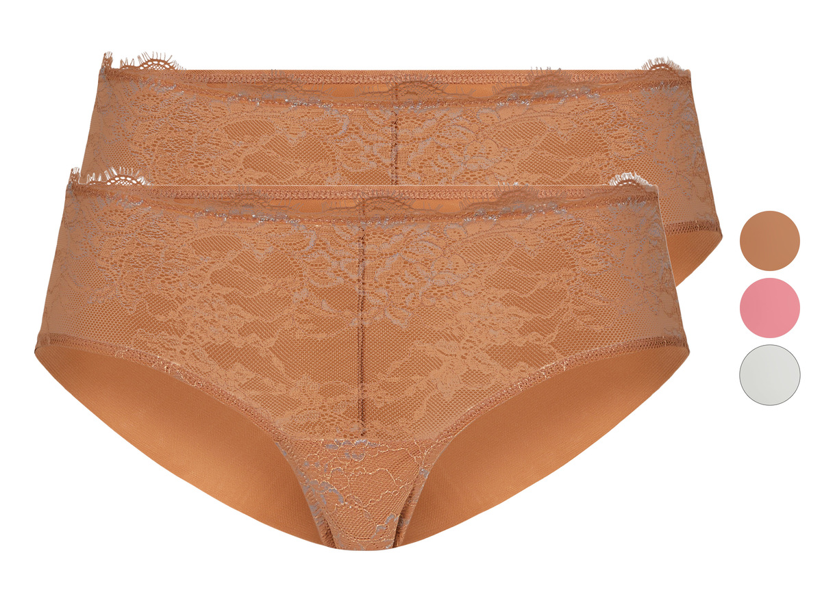 Bild 1 von esmara® Damen Hipster, 2 Stück, mit Spitze