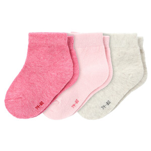 3 Paar Baby Socken in verschiedenen Farben PINK / ROSA / CREME
