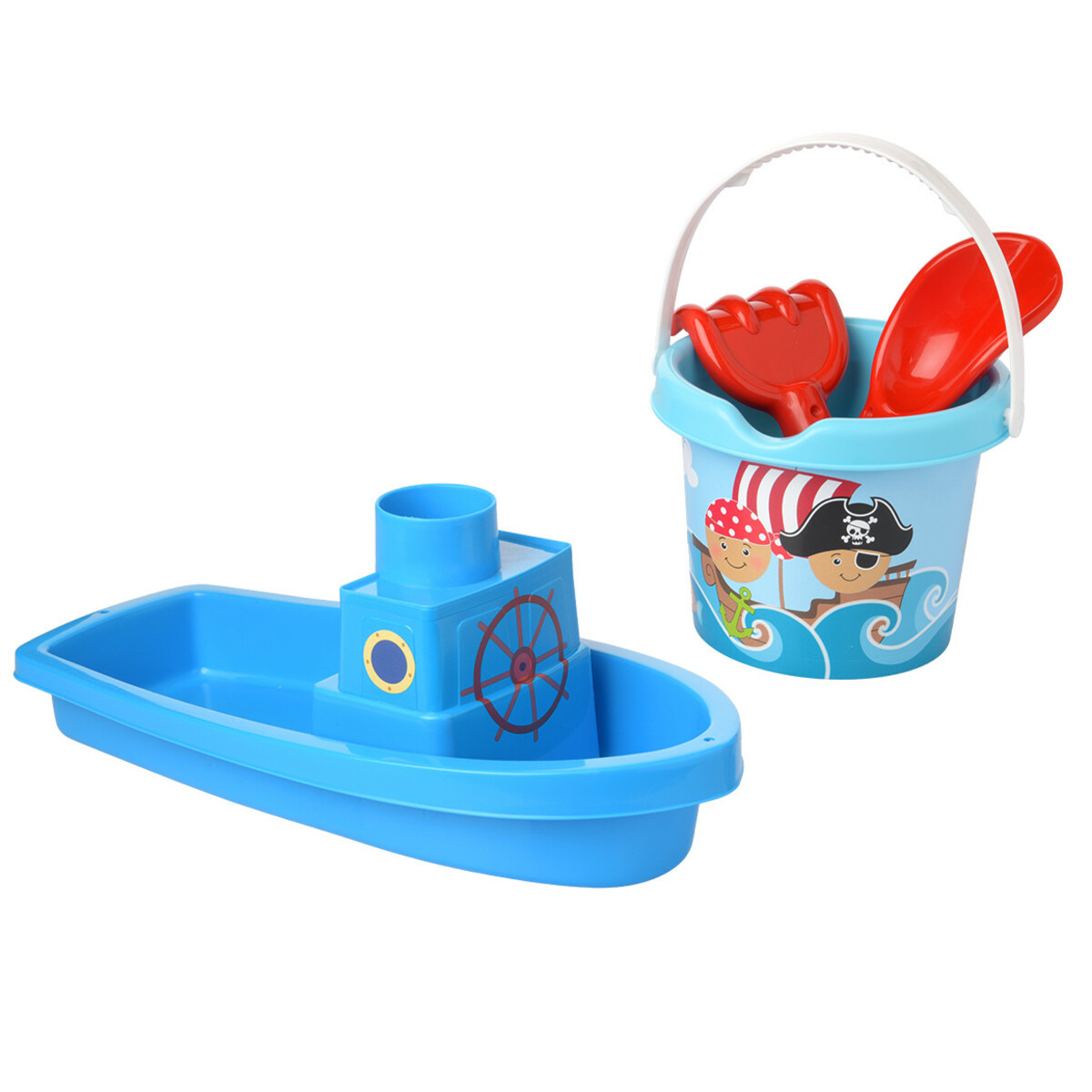 Bild 1 von Strandset Piratenboot mit Eimer BLAU