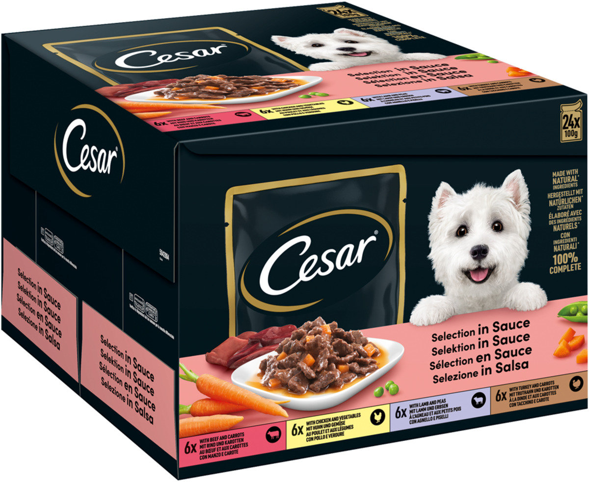 Bild 1 von CESAR Portionsbeutel Multipack Selektion in Sauce 4 Variationen 24 x 100g