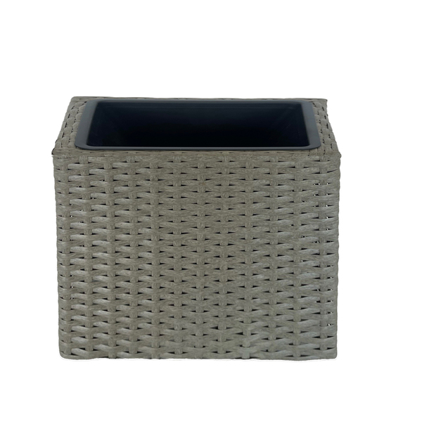Bild 4 von HC Garten & Freizeit Blumentopf Rattan Optik mit Plastiktöpfen quadratisch