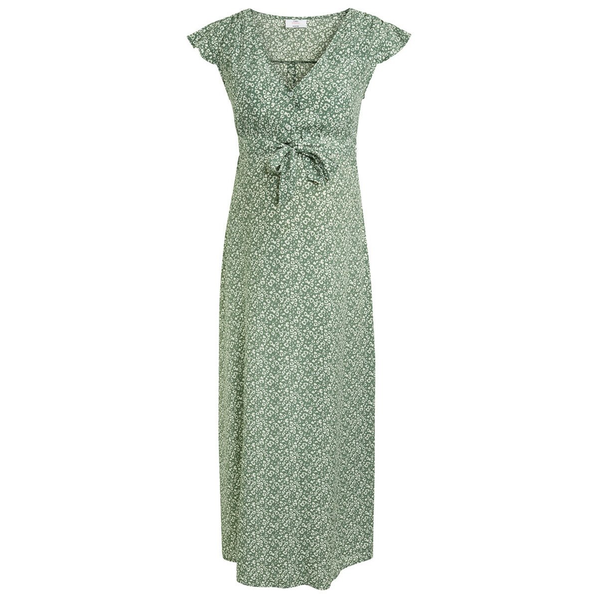 Bild 1 von Damen Umstands-Maxikleid mit Blumen allover DUNKELGRÜN / CREMEWEISS