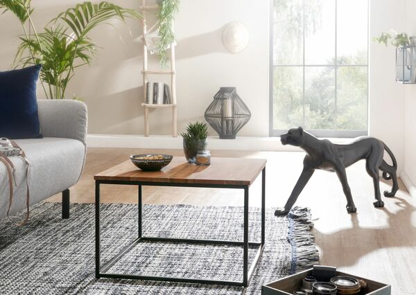 Bild 3 von Couchtisch 60x60x41 cm Akazie Massivholz Metall