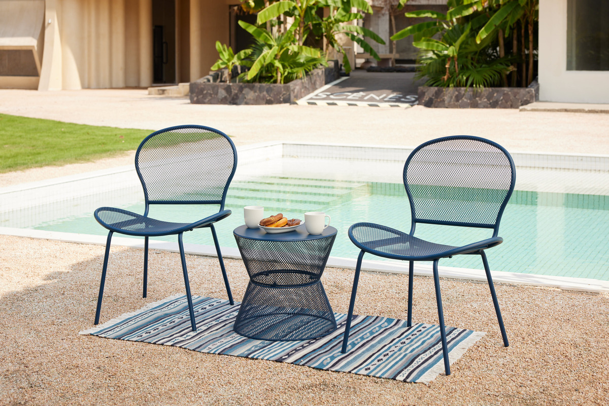 Bild 1 von Happy Home 3 tlg. modernes Bistro Set HGS58-DBL dunkelblau