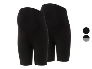 esmara® Damen Umstands-Radlerhosen, 2 Stück, mit hohem Bio-Baumwollanteil