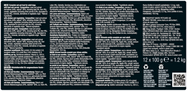 Bild 3 von CESAR Portionsbeutel Multipack Selektion in Sauce 4 Variationen 24 x 100g