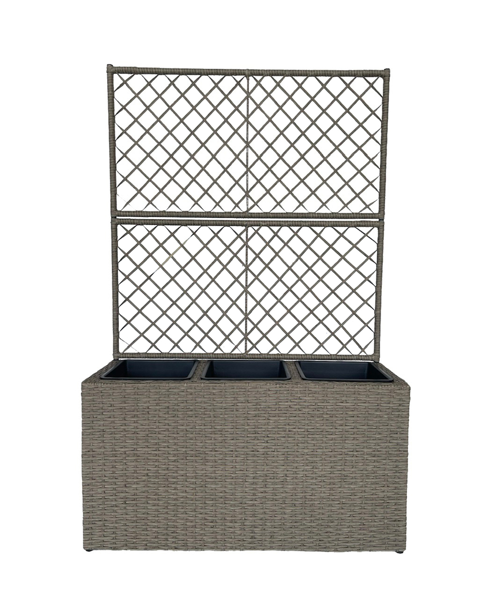 Bild 4 von HC Garten & Freizeit Rattan Hochbeet aus Stahlgeflecht mit drei inneren Plastiktöpfen