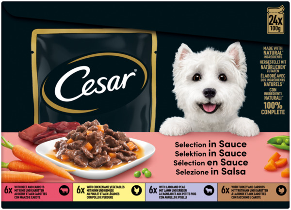 Bild 2 von CESAR Portionsbeutel Multipack Selektion in Sauce 4 Variationen 24 x 100g