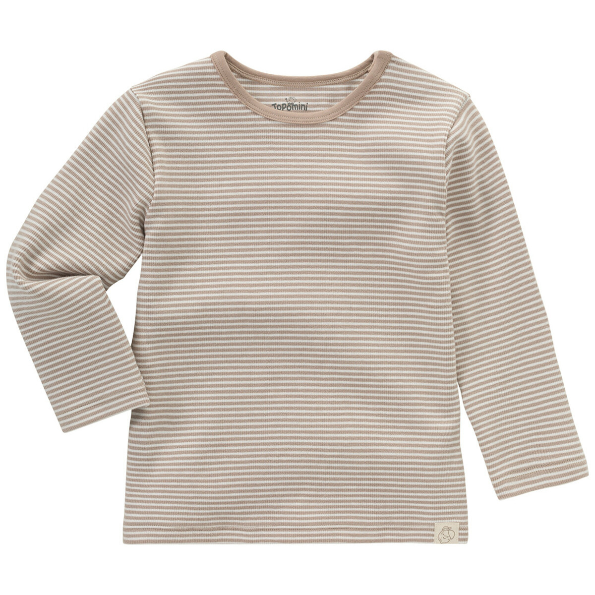 Bild 1 von Baby Langarmshirt mit Rippstruktur HELLBRAUN / WEISS