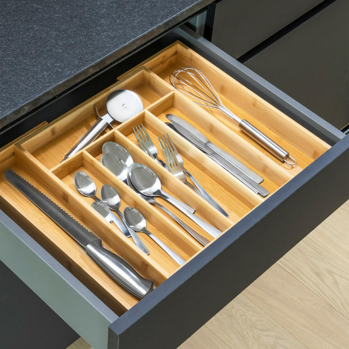 Bild 1 von HI Besteckkasten natur Bambus B/H/L: ca. 31x5,3x60 cm