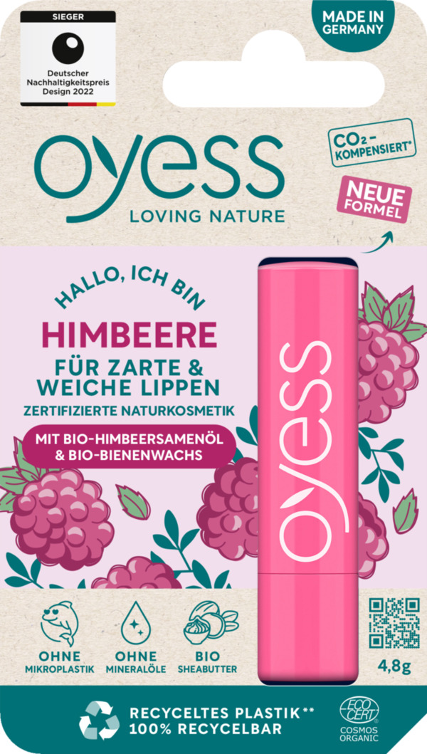 Bild 1 von OYESS Hallo! Ich bin Lippenpflege Himbeere mit Bio-Bienenwachs