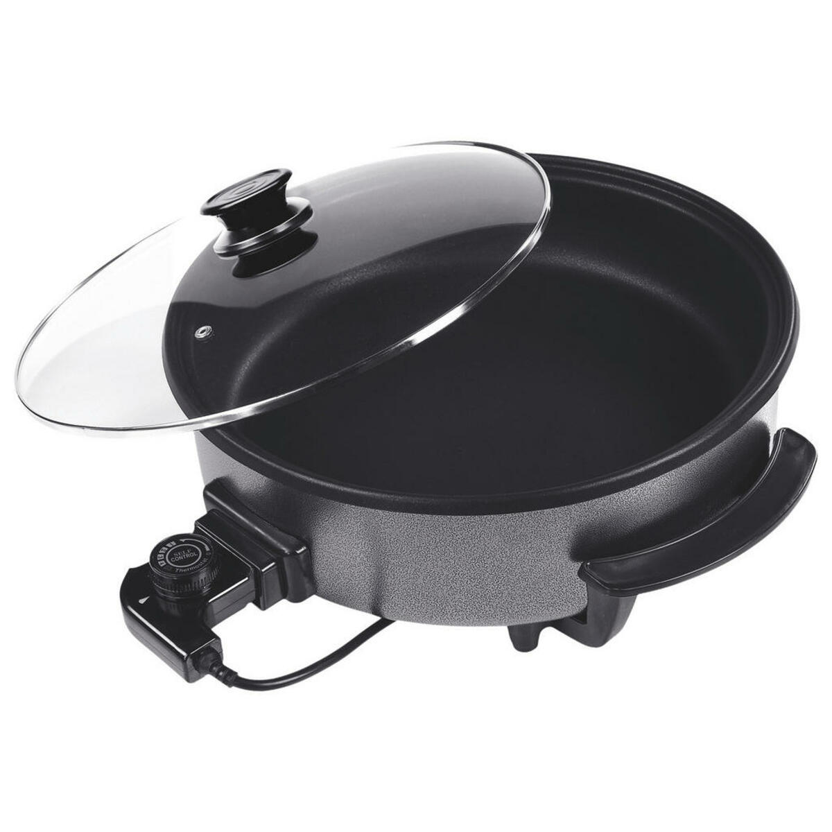 Bild 1 von SCHÄFER Party-Pfanne 20371 schwarz Metall Glas H/D: ca. 9x42 cm