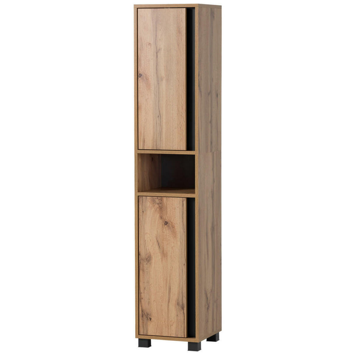 Bild 1 von Hochschrank Dex Eiche Landhaus Nachbildung schwarz matt B/H/T: ca. 32,6x164,7x33 cm