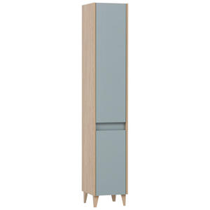 Hochschrank Elba Eiche hell Nachbildung taubenblau B/H/T: ca. 30,2x170x33 cm