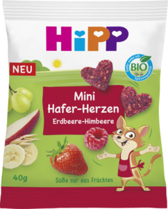 HiPP HiPP Bio Mini Hafer-Herzen Erdbeere-Himbeere, 40g