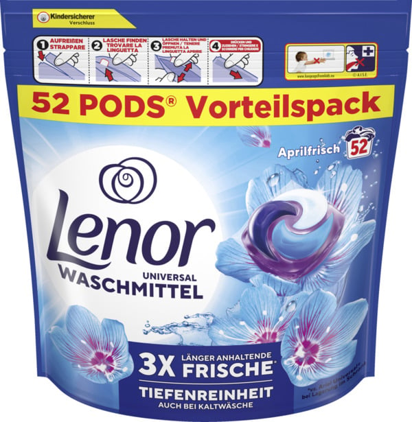 Bild 1 von Lenor All-in-1 Pods Vollwaschmittel Aprilfrisch 104WL