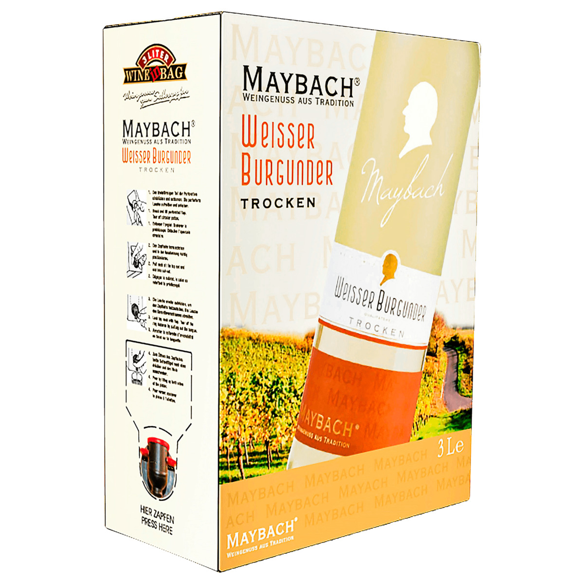 Bild 1 von Maybach Weißwein Weißer Burgunder trocken 3l