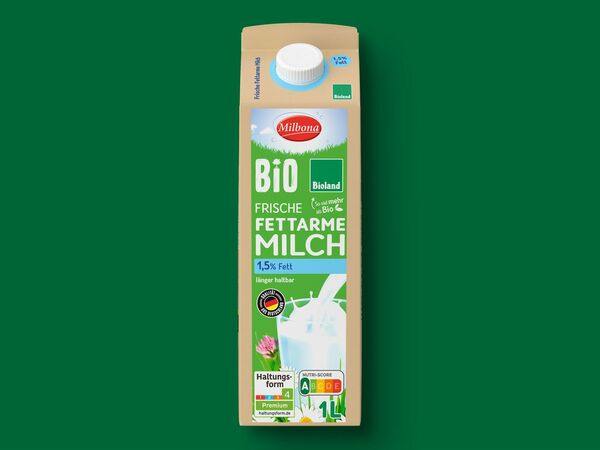 Bild 1 von Bioland Frische fettarme Milch, 
         1 l