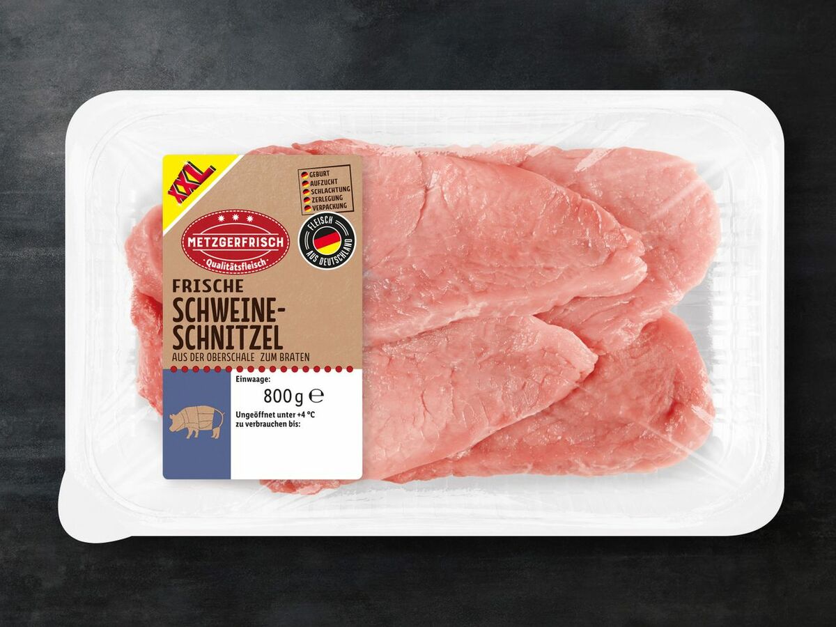 Bild 1 von Metzgerfrisch Frische Schweineschnitzel, 
         800 g