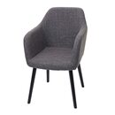 Bild 1 von Esszimmerstuhl Vaasa T381, Stuhl Küchenstuhl, Retro 50er Jahre Design ~ Textil, grau, dunkle Beine