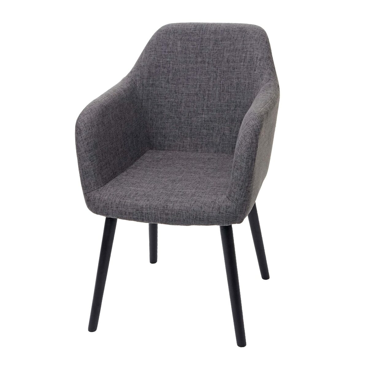 Bild 1 von Esszimmerstuhl Vaasa T381, Stuhl Küchenstuhl, Retro 50er Jahre Design ~ Textil, grau, dunkle Beine