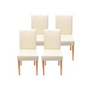 Bild 1 von 4er-Set Esszimmerstuhl Stuhl Küchenstuhl Littau ~ Kunstleder, creme helle Beine