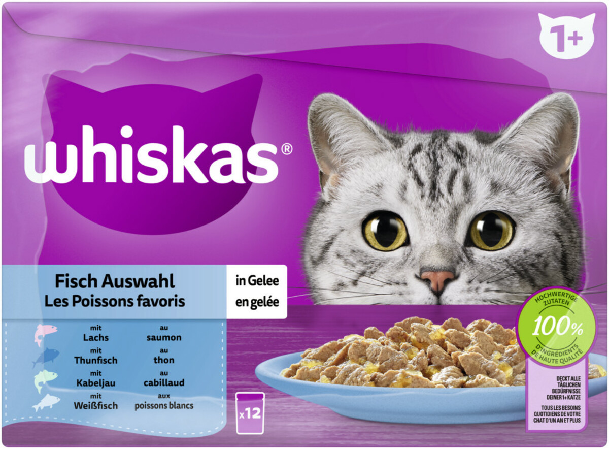 Bild 1 von Whiskas Fisch Auswahl in Gelee 12x 85G