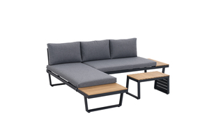 Primaster Loungeset Singapur Eukalyptus 3-teilig mit Sofa und Tisch