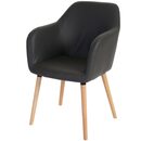 Bild 1 von Esszimmerstuhl Vaasa T381, Stuhl Küchenstuhl, Retro 50er Jahre Design ~ Kunstleder, grau, helle Beine