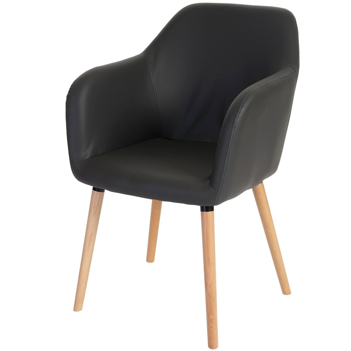 Bild 1 von Esszimmerstuhl Vaasa T381, Stuhl Küchenstuhl, Retro 50er Jahre Design ~ Kunstleder, grau, helle Beine