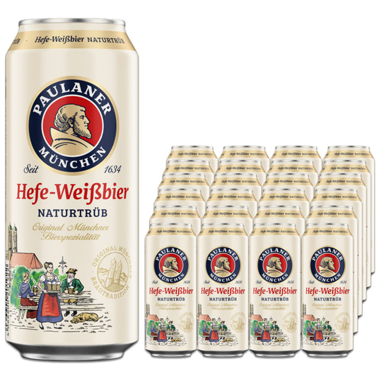 Bild 1 von Paulaner Hefeweißbier naturtrüb 24x0,5l