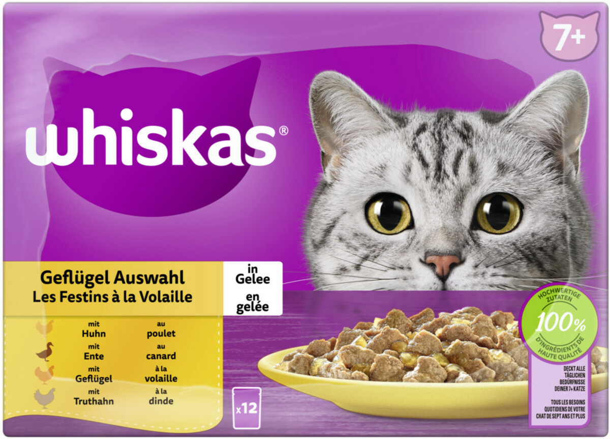 Bild 1 von Whiskas Geflügel Auswahl in Gelee 12x 85G