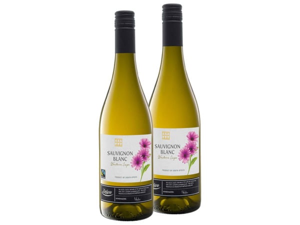 Bild 1 von 2er Weinpaket Deluxe Fairtrade Sauvingon Blanc Western Cape trocken, Weißwein, 
         1.5-l