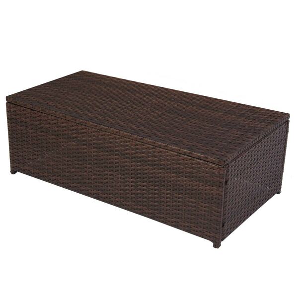 Bild 1 von Modulares Poly-Rattan Sofa RomV 39x110x58cm ~ braun-meliert, Couchtisch ohne Glasplatte