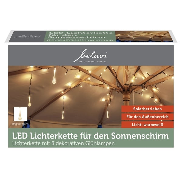 Bild 1 von BELAVI Solar-Sonnenschirm-Lichterkette