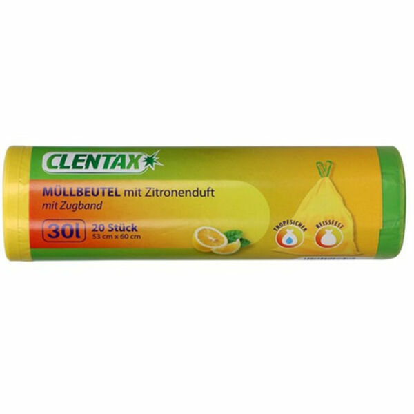 Bild 1 von CLENTAX Müllbeutel mit Zugband & Zitronenduft 30L