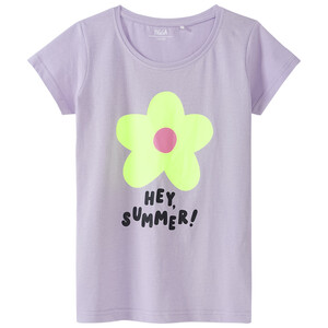Mädchen T-Shirt mit Neon-Print HELLLILA
