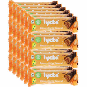 Lycka BIO Schokoriegel Erdnuss Salted Caramel, 24er Pack