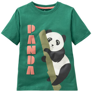 Kinder T-Shirt mit Panda-Print DUNKELGRÜN
