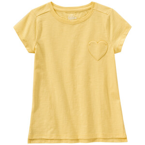 Mädchen T-Shirt mit Herztasche HELLGELB