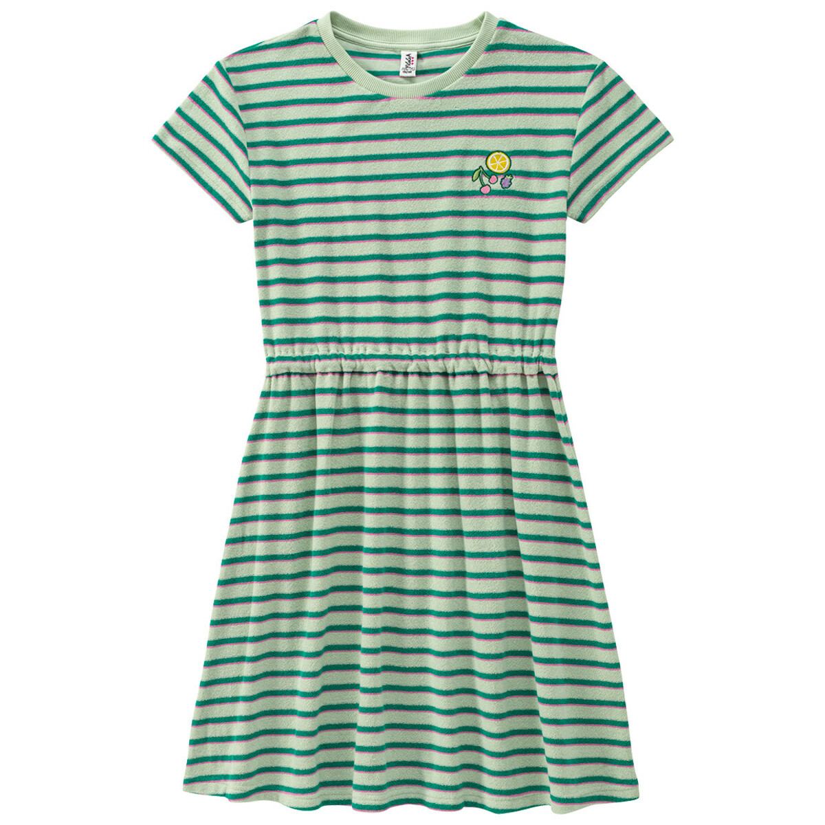 Bild 1 von Mädchen Frottee-Kleid mit Streifen HELLGRÜN