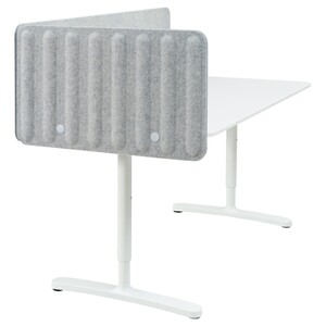 BEKANT  Schreibtisch mit Abschirmung, weiß/grau 160x80 48 cm